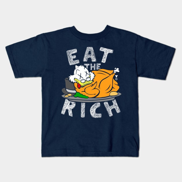 EAT THE RICH DUCK by TaizTeez Kids T-Shirt by TaizTeez